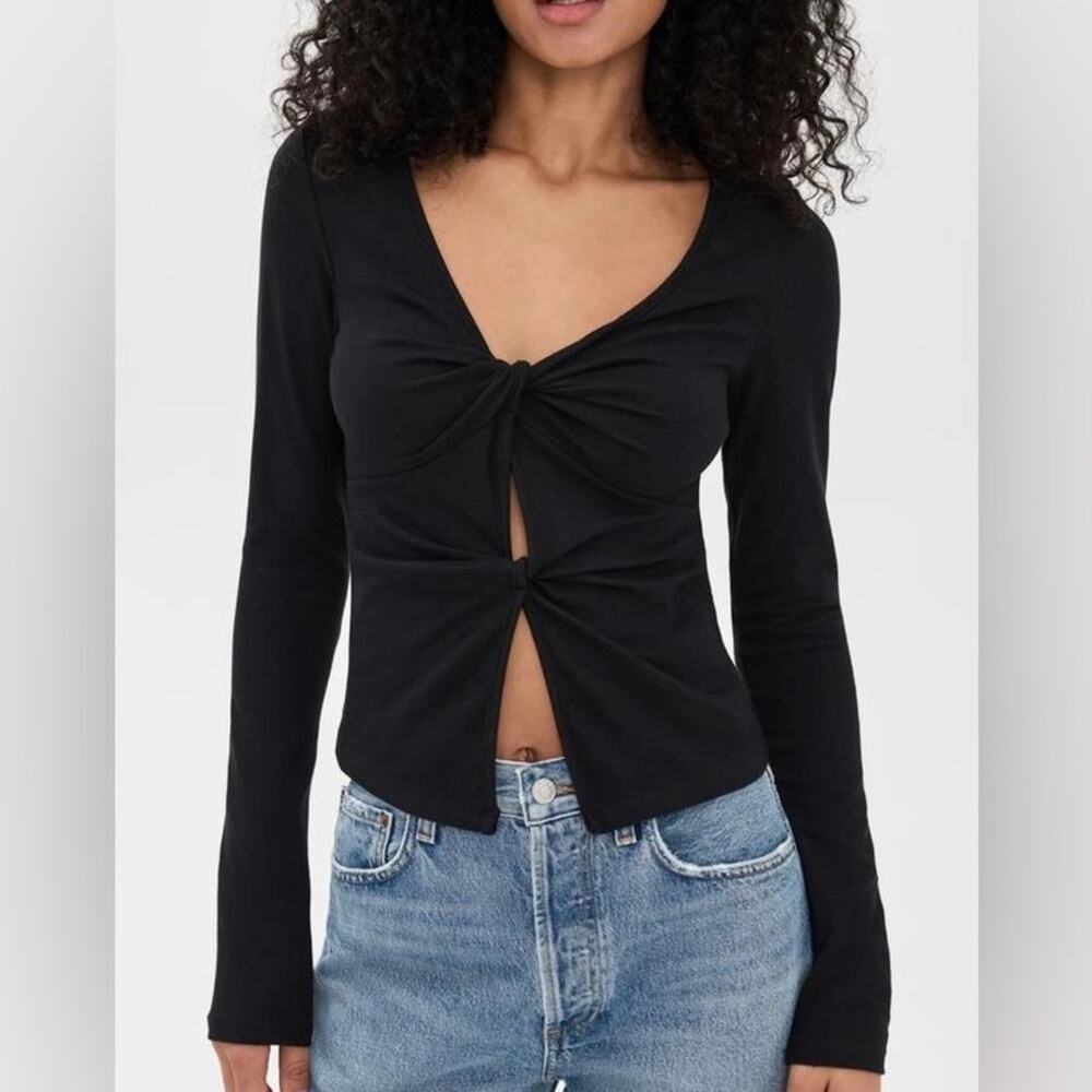 Reformation Silas Knit Top in Black L - Picture 5 of 6